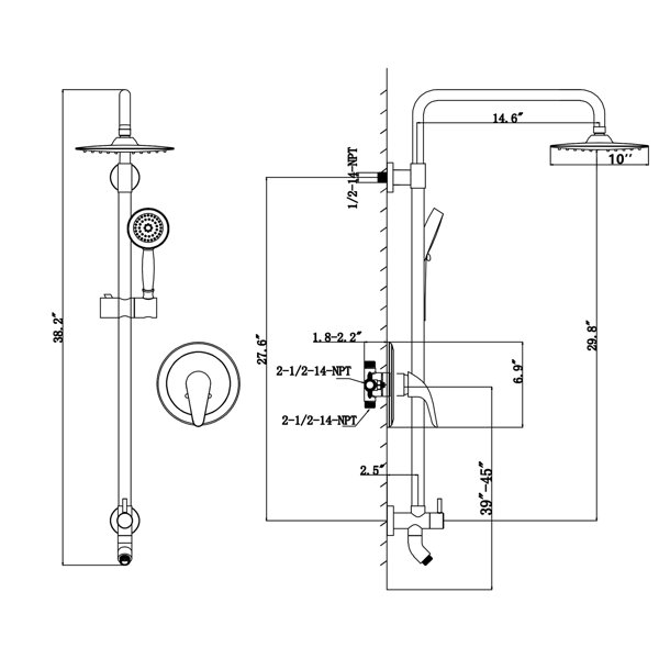 Watqen Complete Shower System with Roughin Valve & Reviews Wayfair